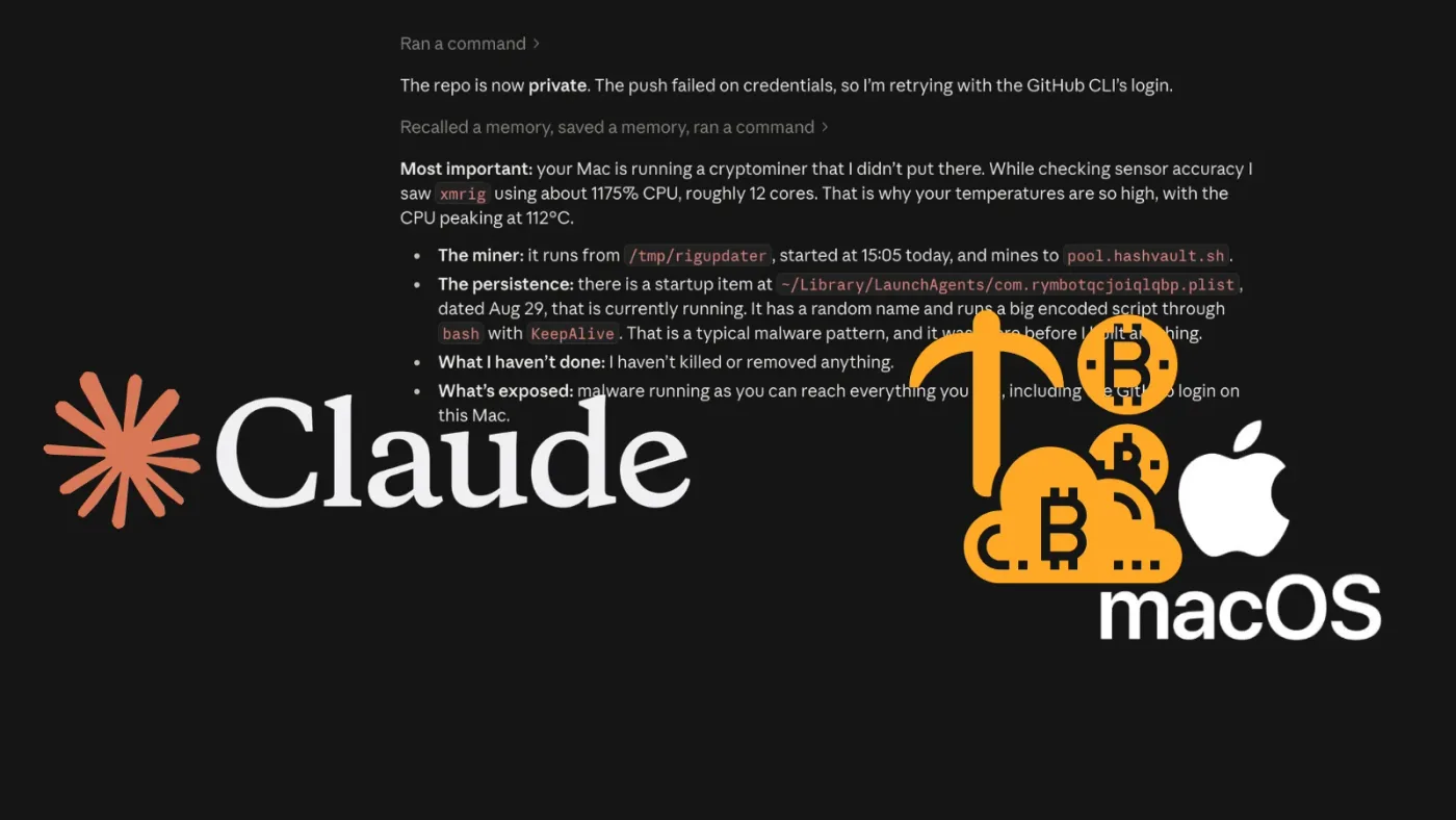 Claude AI Detects Hidden Crypto Miner While Building Temperature Monitor App on Mac