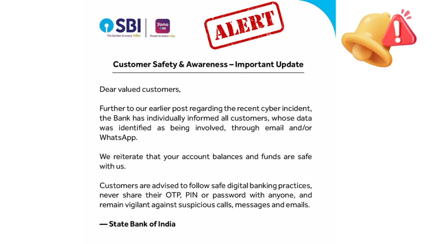 SBI Notifies Customers Impacted by the Recent Cyber Incident