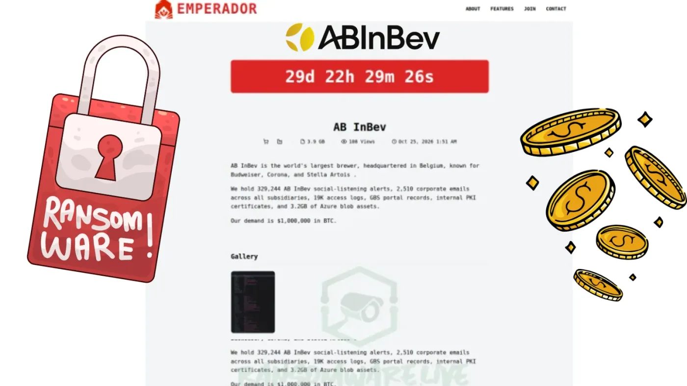 Emperador Ransomware Group Claims to Have Stolen 3.9GB of Data from the Maker of Budweiser and Corona
