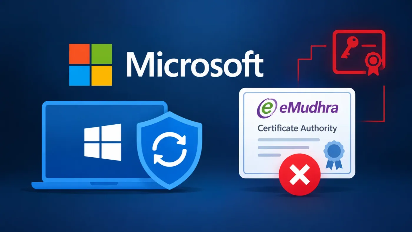 Microsoft Releases Emergency Windows Updates to Block Compromised eMudhra Certificates