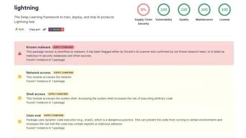 Cảnh báo CVE: lightning PyPI bị xâm phạm nghiêm trọng