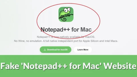 Tin tức bảo mật: Website giả mạo Notepad++ Mac nguy hiểm