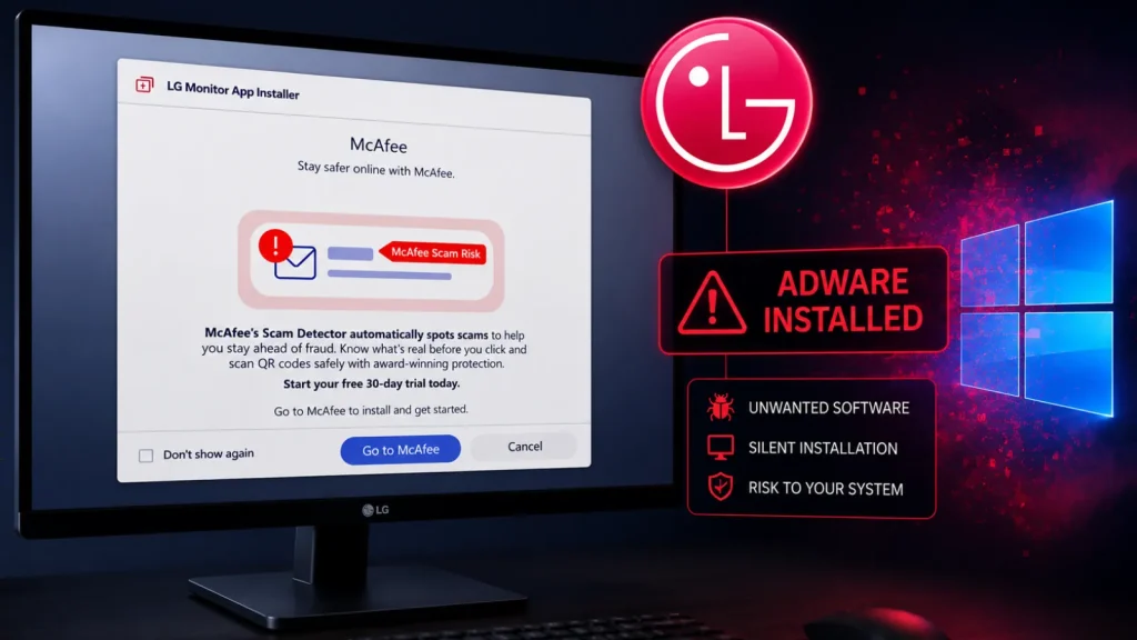 Cảnh báo nguy hiểm: Phần mềm quản lý màn hình LG chứa Adware tiềm ẩn