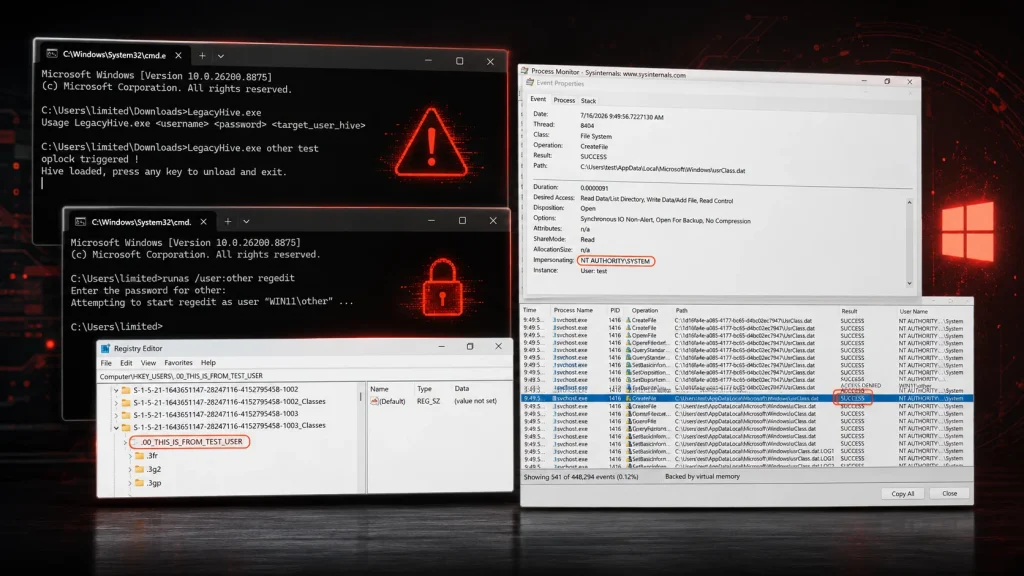 LegacyHive: Lỗ hổng Zero-day Windows nguy hiểm leo thang đặc quyền