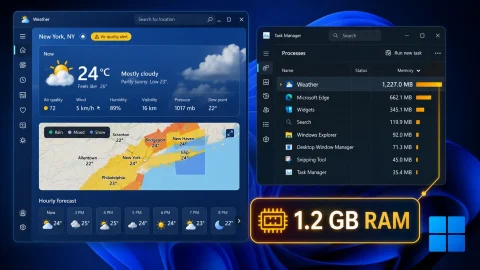 Cảnh Báo: Ứng dụng Thời tiết Windows 11 Ngốn RAM